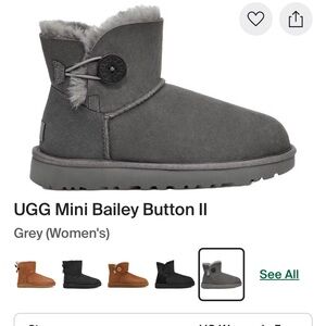 UGG Cozy Gray Suede Boots with Fur Lining
